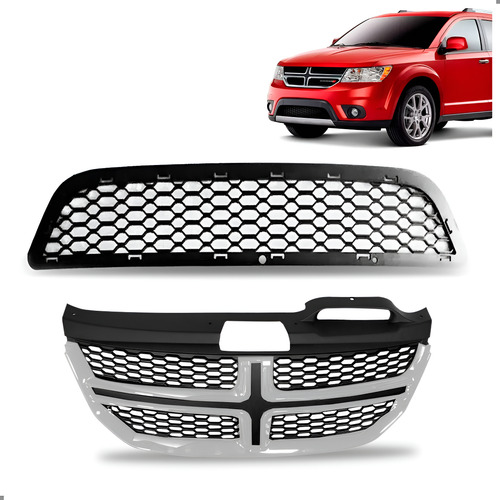 Par Tela Frontal Para Journey 2012 A 18 Superior E Inferior Preto