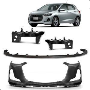Parachoque C/saia Spoiler Onix 2020 21 22 23 2024 C/guias Preto