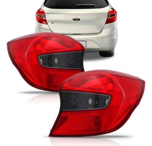 Par Lanterna Traseira Ka Hatch 2015 2016 2017 2018 Fume Vermelho