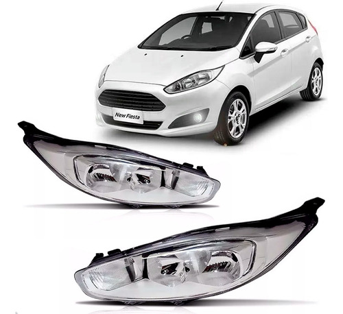 Par Farol Dianteiro Para Ford New Fiesta 2013 Até 2019