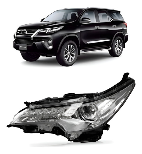 Farol Hilux Sw4 16 17 18 2019 2020 Elétrico Com Led 1ª Linha - Esquerdo/motorista