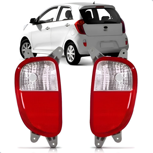 Par Sinaleira Traseira Picanto 2012 A 2017 Parachoque Tras Direito/passageiro Vermelho