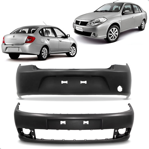 Par De Parachoque Para Renault Symbol 2009 2010 2011 12 2013