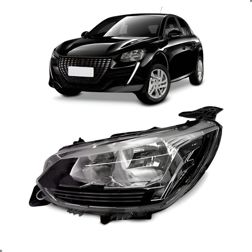 Farol Para Peugeot 208 2020 21 22 23 2024 04 Furos 1ª Linha Esquerdo/motorista