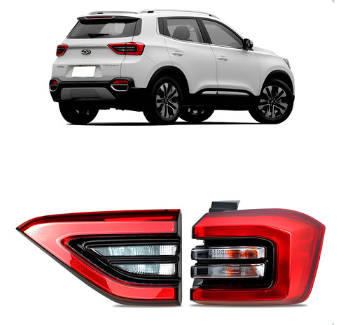 Kit Lanterna Tiggo 5x 2019 A 2022 Canto E Tampa Direito Direito Vermelho