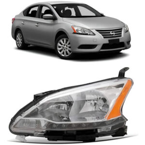 Farol Para Nissan Sentra 14 15 2016 Cromado Com Led 1ª Linha - Direito/passageiro