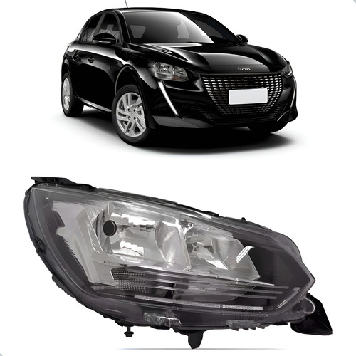 Farol Para Peugeot 208 2020 A 2024 3 Furos 1ª Linha Direito/passageiro