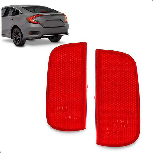 Par Refletor Parachoque Para Civic 2017 A 2021 Traseiro Ambos