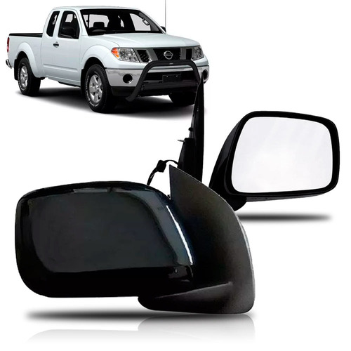 Par Retrovisor Frontier 2008 A 2014 Elétrico Preto Liso