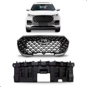 Grade Radiador Para Tiggo 8 Pro 2022 A 2025 Moldura Cromada Preto
