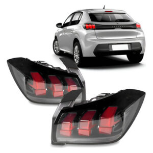 Par Sinaleira Traseira Para Peugeot 208 2020 A 2024 Fume Ambos Lados Vermelho