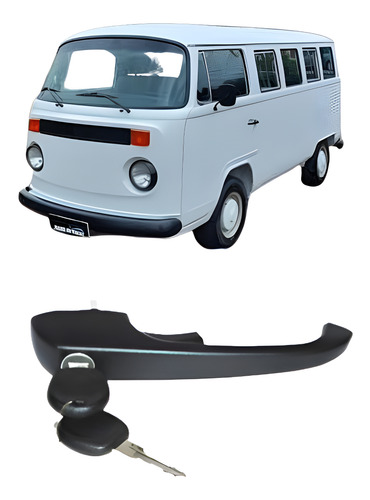 Macaneta Externa Porta Diant Com Chave Kombi Clipper Camin Cor Preto