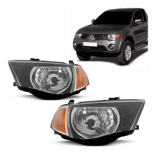 Par Farol L200 Triton C/ Pisca Ambar 2007 A 2010