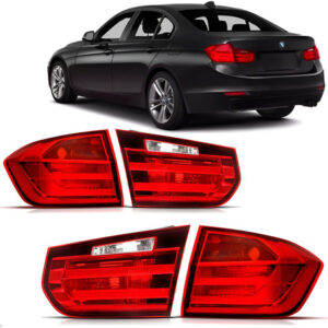 Jogo Sinaleira Bmw S3 320 328 2013 A 2015 Led Canto E Tampa Vermelho