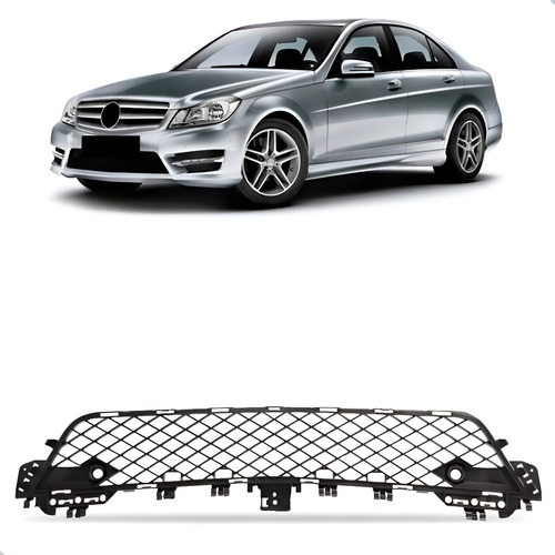 Tela Frontal Central Parachoque C180 2012 A 2014 Dianteiro Preto
