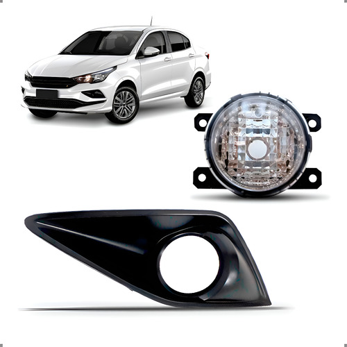 Farol Milha Para Cronos 2017 A 2025 Moldura Grade Esquerdo Preto