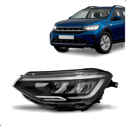 Farol Para Nivus 20 21 22 A 2024 Full Led C/ Reator 1ª Linha Esquerdo/motorista
