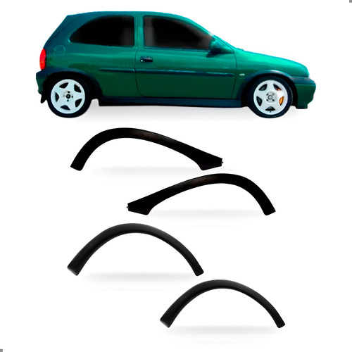 Kit Parachoque Corsa Wind 1994 A 1999 Alargador Vão De Roda