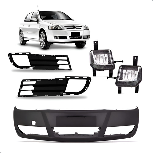 Kit Envolvente Dianteiro Astra 2003 A 2012 C/grades E Milhas - Preto