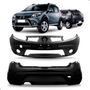 Par Parachoque Para Sandero Stepway 2008 A 2011 Diant. Tras Preto