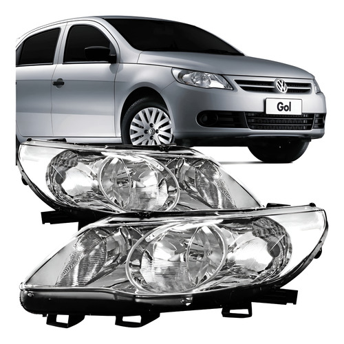 Par Farol Gol G5 Saveiro Voyage 09 11 12 13 14 Duplo Cromado Direito E Esquerdo