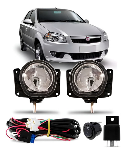 Kit Farol Milha Neblina Siena 2012 2013 14 2015 El Com Grade Transparente