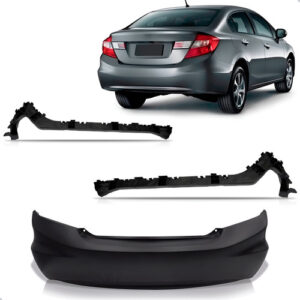 Parachoque Traseiro Civic 2012 A 2016 Com Guias 1a Linha