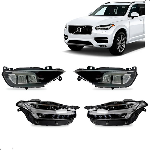 Par Farol Para Volvo Xc90 2018 2019 2020 2021 Com Led Ambos Lados