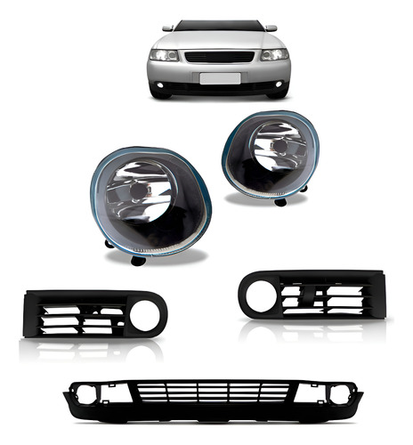 Kit Spoiler Para Audi A3 2001 A 2005 Molduras E Par Milhas