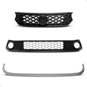 Tela Frontal Para Fiat Argo 17/20 Sup. E Inf. C/ Friso Cinza Preto