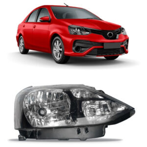 Farol Etios 17 18 2019 2020 2021 Mascara Negra Fume 1ª Linha Direito/passageiro