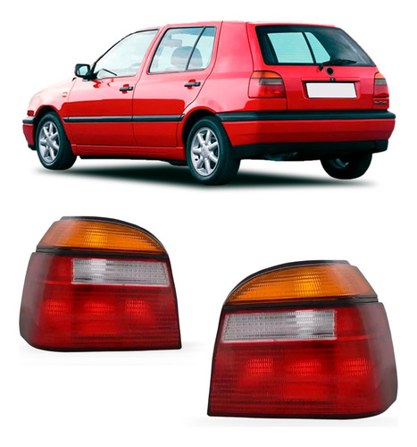 Par Lanterna Traseira Golf 1994 1995 1996 1997 Tricolor