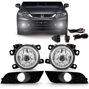 Kit Farol Milha Neblina Civic 2015 2016 Com Grade Completo