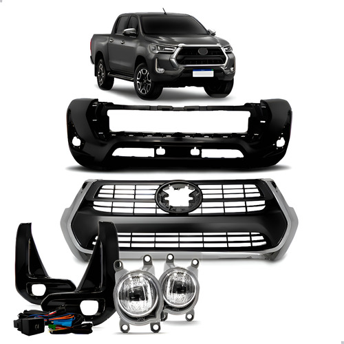Parachoque Hilux 2021 2025 2023 Cab Dupla 1a Linha Novo Preto