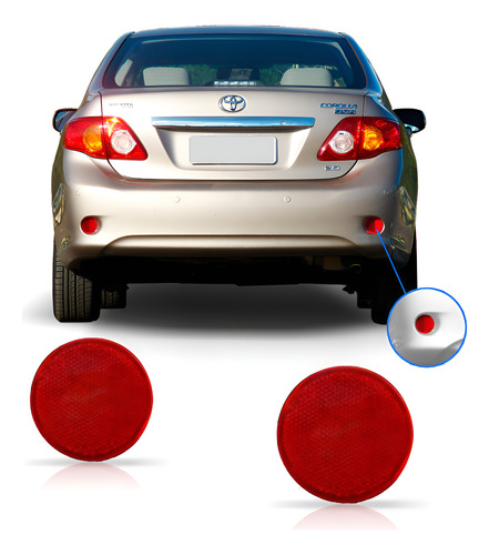 Par Sinaleira Traseira Corolla Retro Refletor 2009 2010 2011 Vermelho