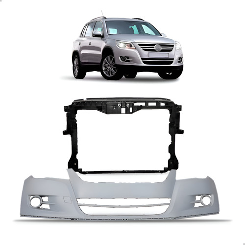 Kit Envolvente E Painel Mini Frente Tiguan 07 08 09 10 11 Preto