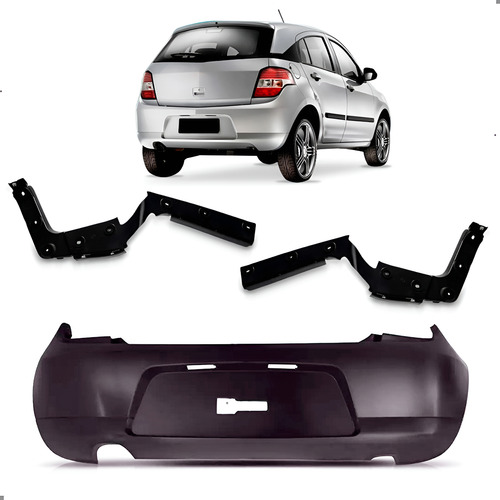 Parachoque Traseiro Para Agile 2009 A 2014 C/guias 1a Linha