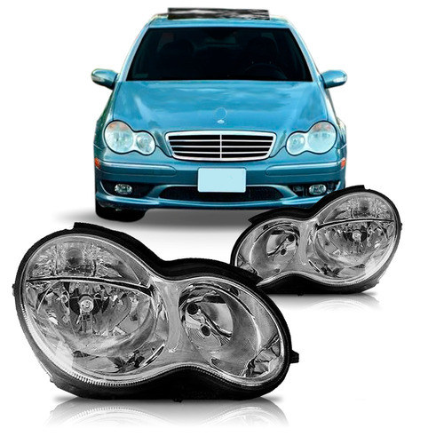 Farol Mercedes W203 2004 2005 2006 2007 Liso 1ª Linha Direito/passageiro