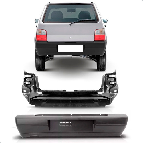 Kit Envolvente Traseiro E Painel Fiat Uno 2004 A 2012 Preto