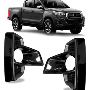 Par Moldura Milha C/ Furo Hilux Pick-up 18 A 20 Black Piano Preto