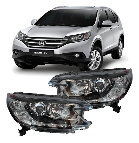 Par Farol Honda Crv 2012 2013 2014 2015 Cromado Direito E Esquerdo