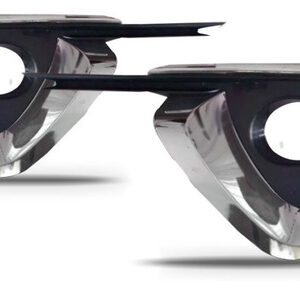 Par Moldura Milha Hilux Sw4 2016 A 2018 C/ Furo Cromado Preto