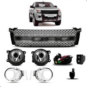 Kit Grade Gafia Para Ranger 2013 A 2016 E Kit Farol Milhas Preto