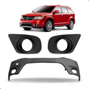 Kit Parachoque Para Dodge Journey 2012 A 2018 Par Molduras Preto