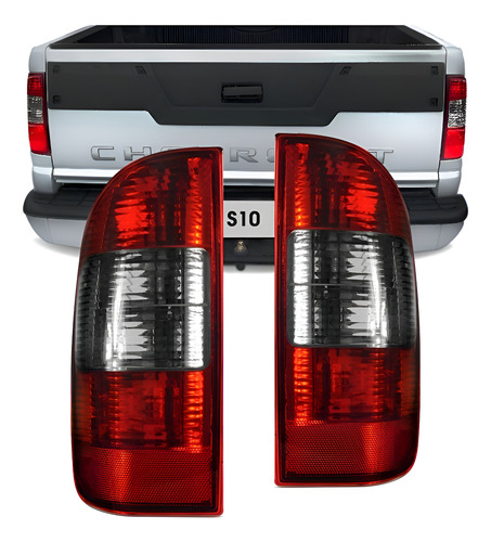 Par Sinaleira Traseira S10 2001 A 2010 Fume Gm Vermelho