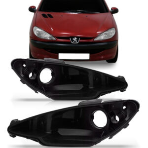 Par Carcaça De Farol Peugeot 206 04 05 06 07 08 09 10 2011.