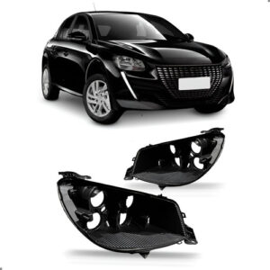 Par Carcaça Farol Para Peugeot 208 2020 2021 A 2024 04 Furos - Ambos Lados