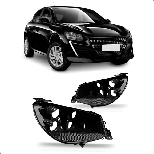 Par Carcaça Farol Para Peugeot 208 2020 2021 A 2024 04 Furos - Ambos Lados