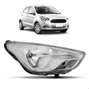 Farol Para Ford Ka 15 16 2017 2018 Cromado Manual 1ª Linha Direito/passageiro