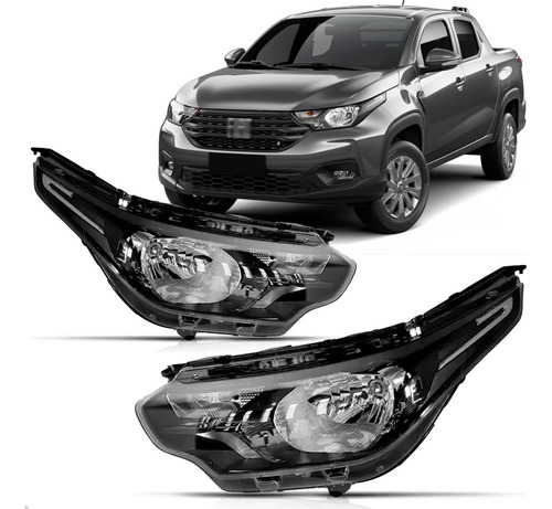 Par Farol Para Fiat Strada 2020 2021 2022 2023 Sem Led